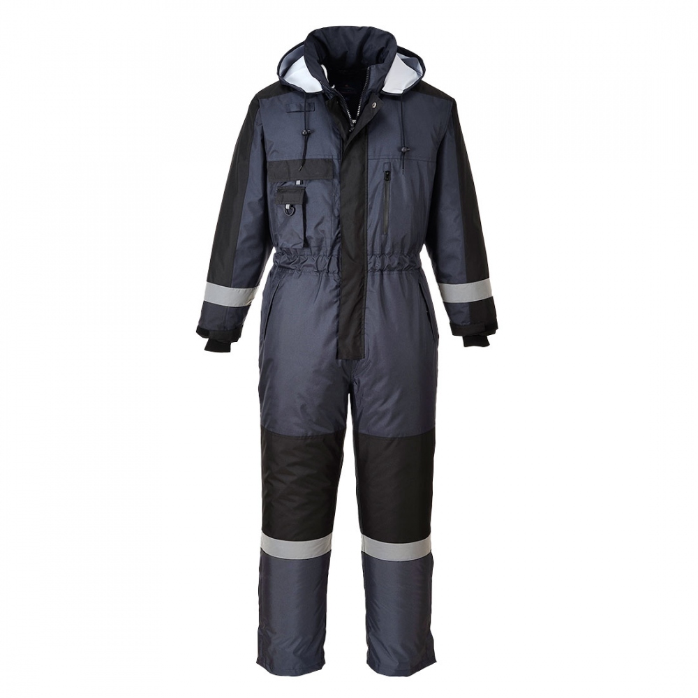 Portwest S585 Thermo winter coverall with reflective tape navy blue