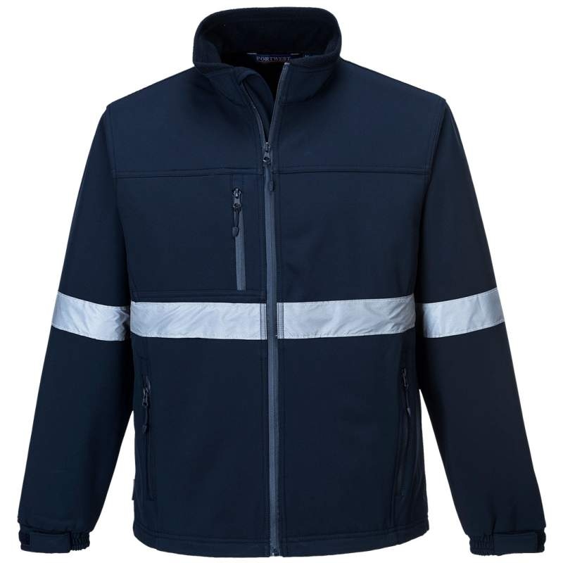 Portwest TK54 Security fleece jacket with high visibility tape navy