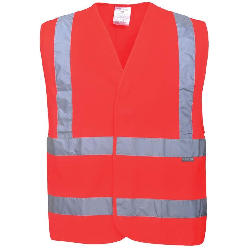 Portwest C470 High visibility vest with reflective tape red