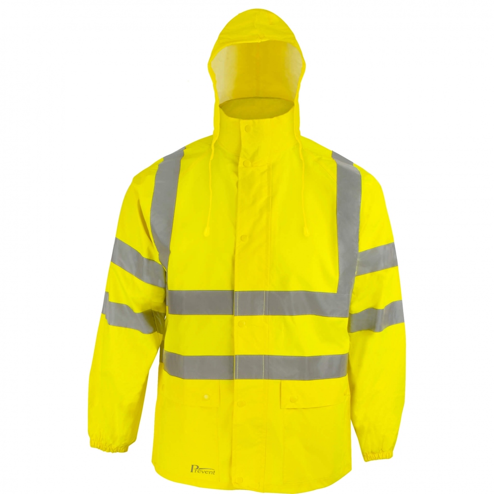 Asatex prevent RJG High visibility rain jacket yellow S-3XL