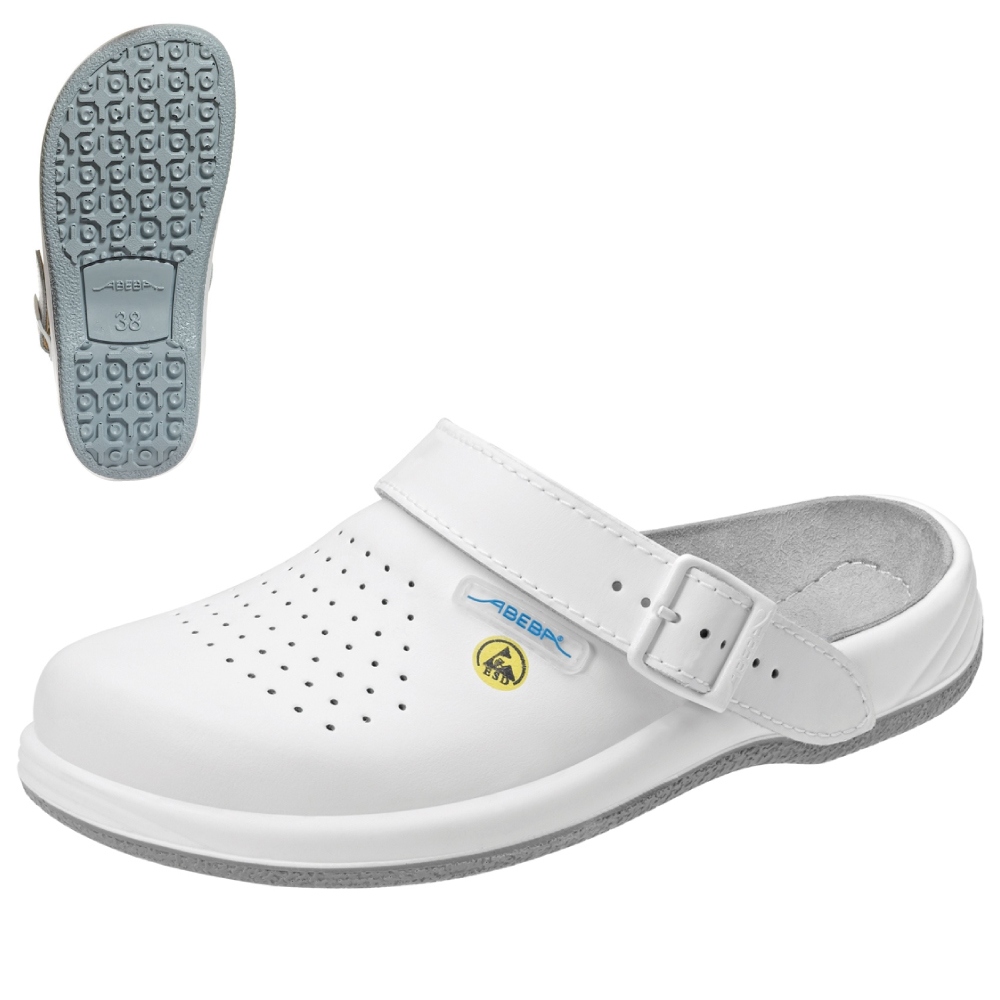 Medical clogs slip-resistant white OB ESD SRA Abeba 35600 ARROW