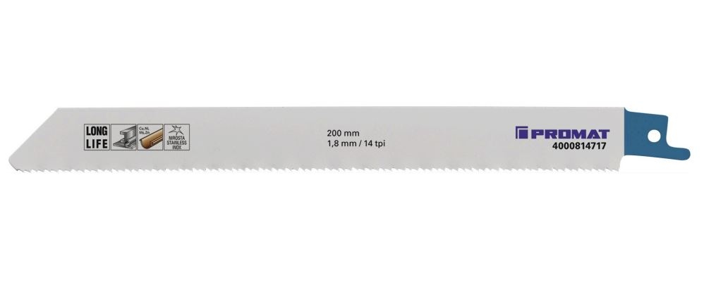 Sabre saw blades for metal and sheet material, 14T/ x200