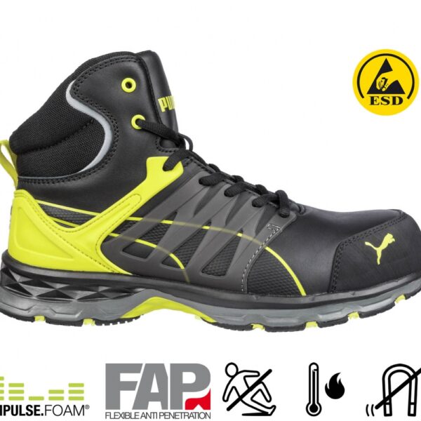 PUMA 633880 VELOCITY 2.0 YELLOW MID Safety boots S3 ESD HRO SRC