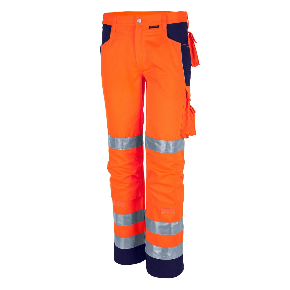 Qualitex Pro 61938TW0  High visibility trousers orange-navy