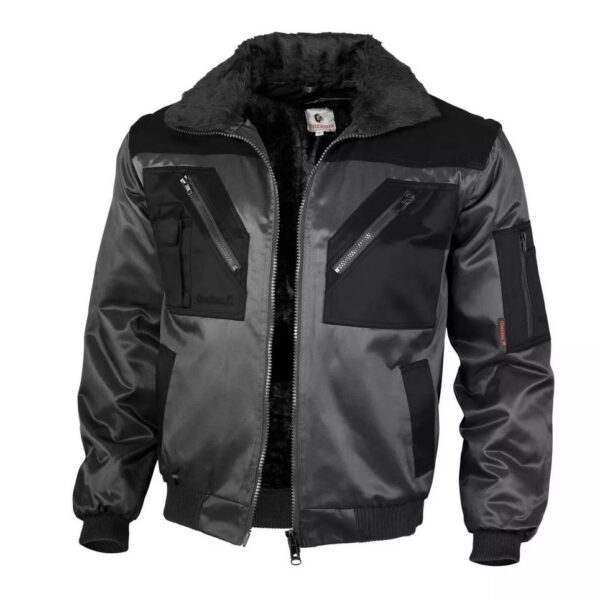 Qualitex 100041 winter working pilot jacket grey-black