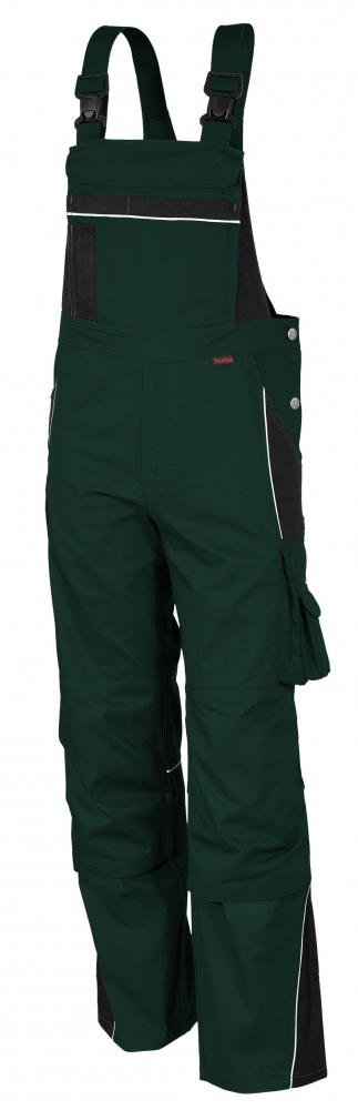 Qualitex PRO 61937TC11 work dungarees green-black
