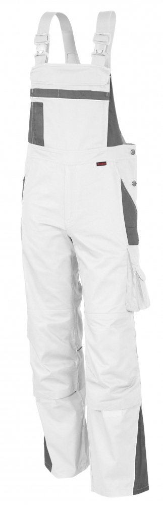 Qualitex PRO 61937TC4 work dungarees white-grey
