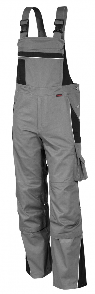 Qualitex PRO 61937TC7 work dungarees Grey-Black