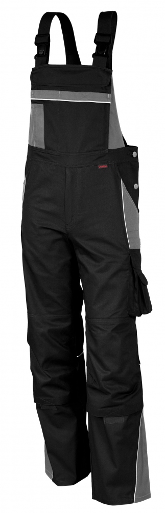 Qualitex PRO 61937TC8 work dungarees Black-grey