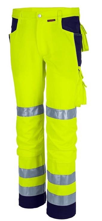 Qualitex 61938TW1 High visibility trousers Gelb-navy