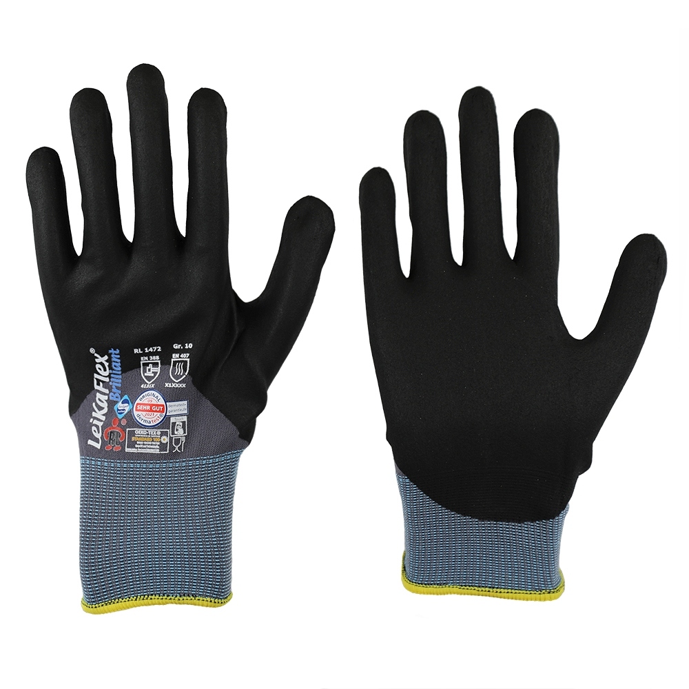 LeikaFlex 1472 Brilliant Micro Foam Nitrile coated working gloves 6-12