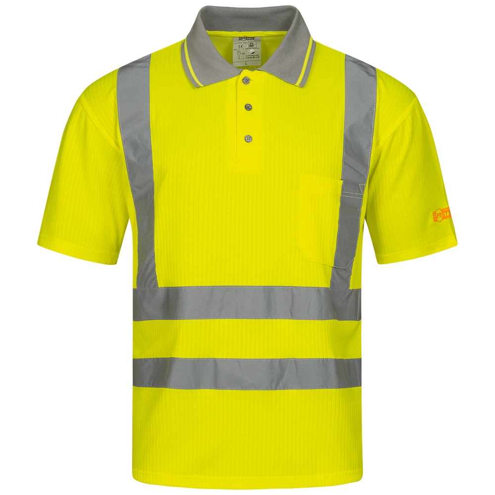 Hi-Vis Breathable Safety Polo Shirt yellow S-4XL, Safestyle 22699