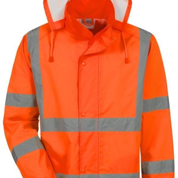 Hooded Hi Vis Rain Jacket ISO 20471 class 3 orange, Safestyle 23527