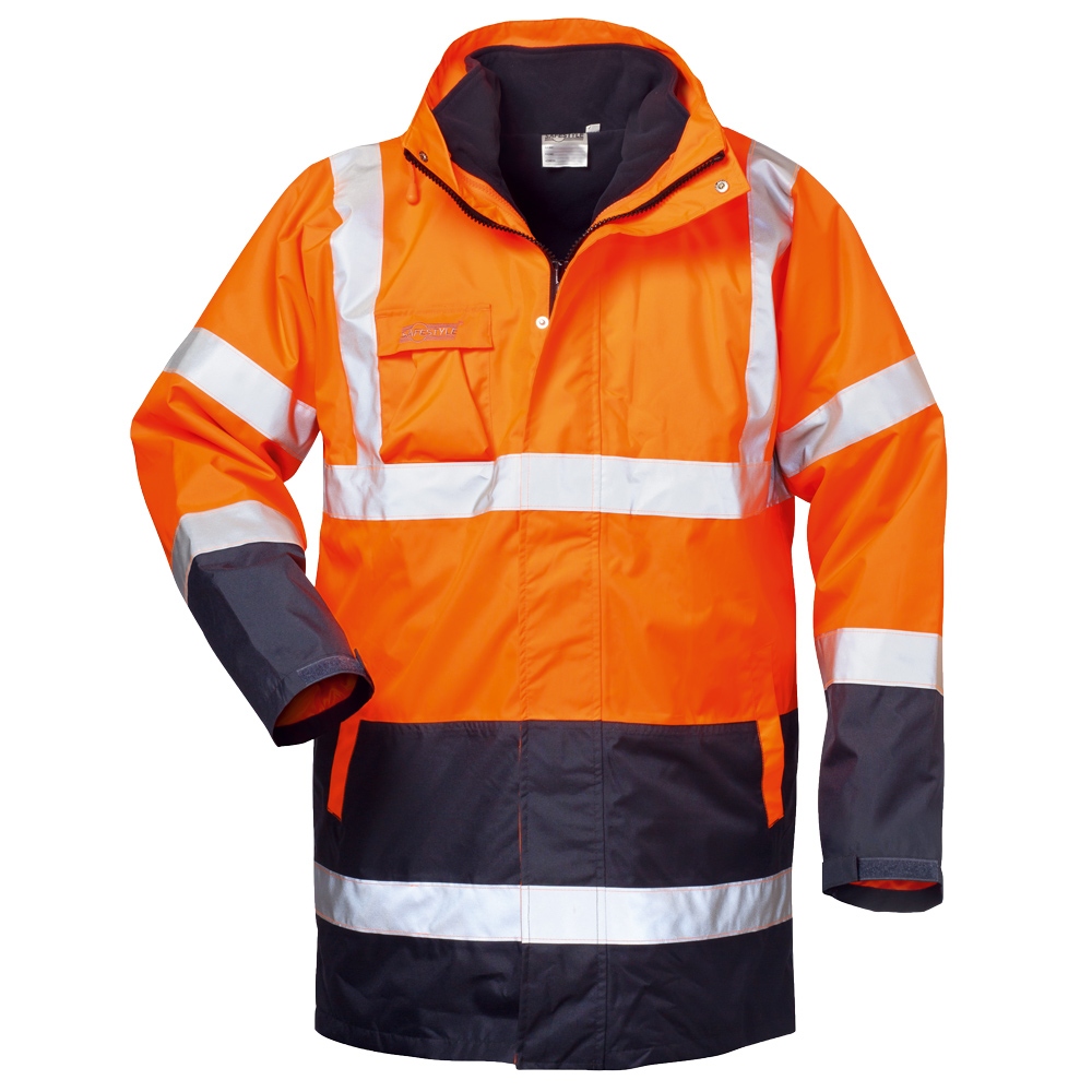 High visibility parka 4-in-1 orange/navy blue S-4XL, Safestyle 23549