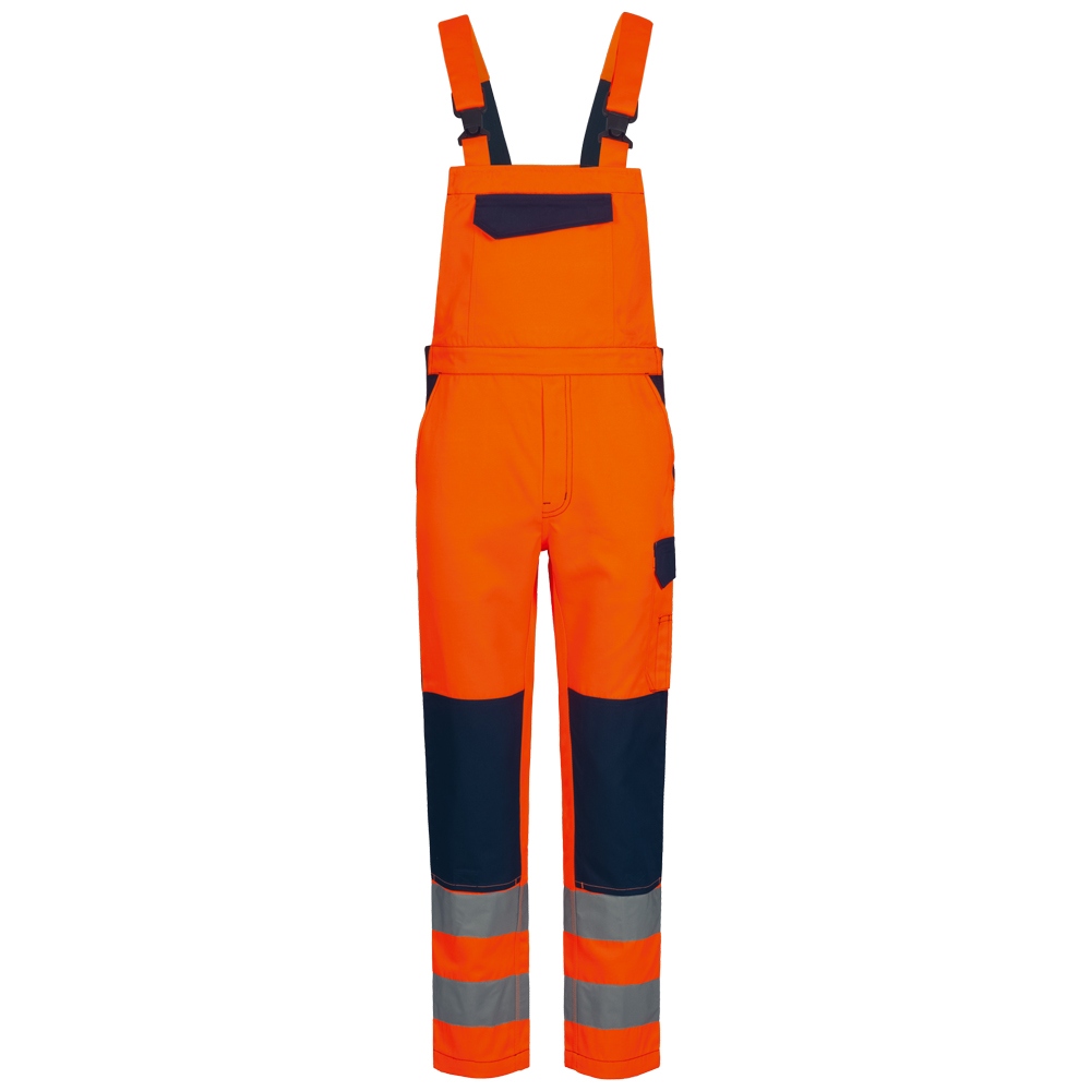 Safestyle 23725 BAUTZEN High visibility dungarees orange/navy class 2