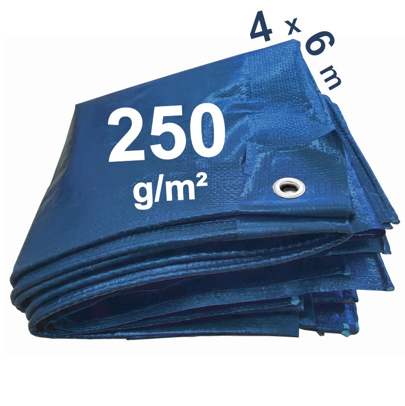 F-84336/4060 Heavy Blue PE-Tarpaulin 250g/m², 4m x 6m