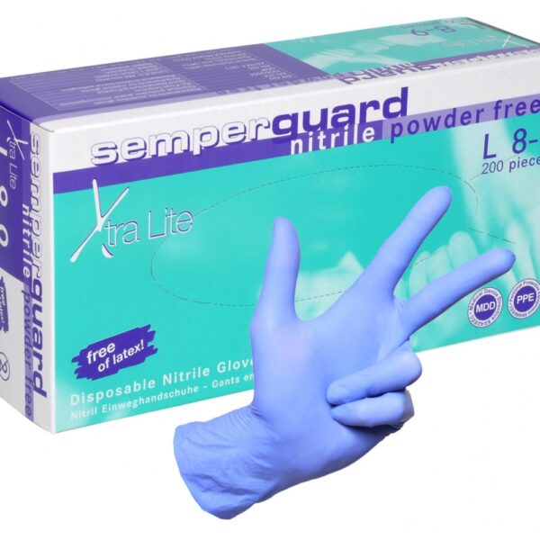 Semperguard xtra lite Box of 200 disposable nitril gloves powder free