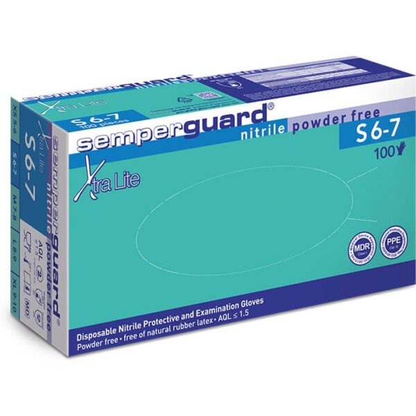 Semperguard xtra lite Box of 100 disposable nitril gloves powder free