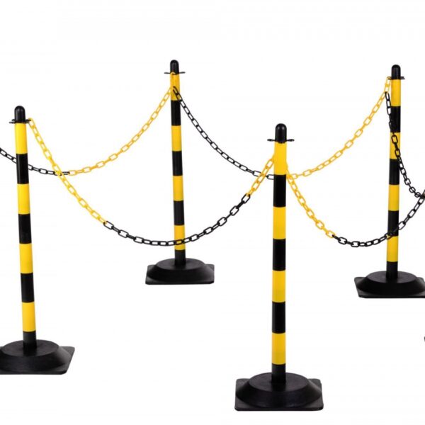 CRASH STOP SET-LKP-GS Chain post set (6 pcs), PE, yellow-black