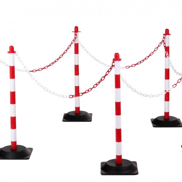 CRASH STOP SET-LKP-RW Chain post set (6 pcs), PE, red-white