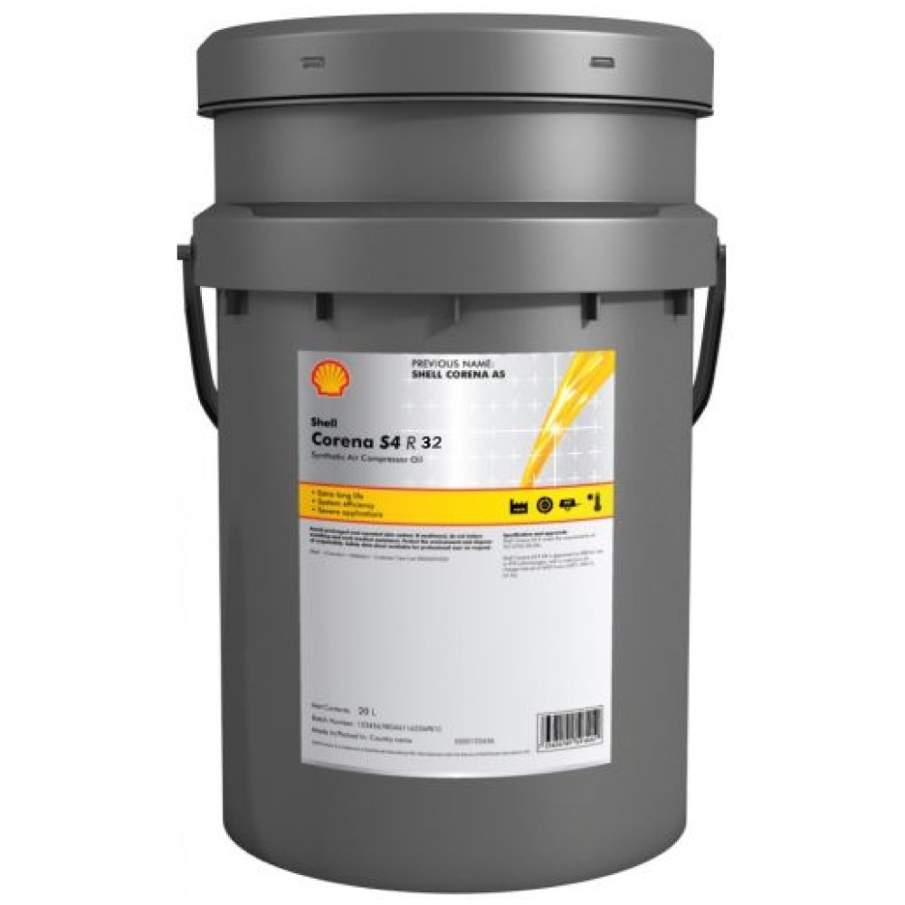 Shell Corena S4 R 32 Synthetic rotary air compressor oil 20L canister