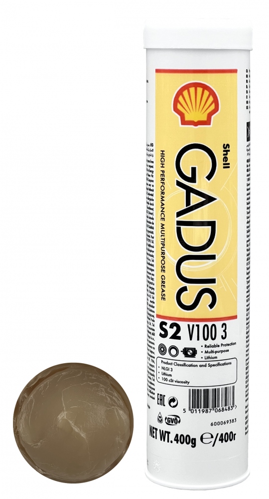 Shell Gadus S2 V100 3 EP General Purpose Lithium Grease 400g cartridge