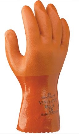 Showa 610 PVC chemical protection gloves orange 250-270mm