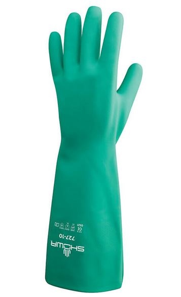 Showa 727 Reusable nitrile chemical protection gloves 330mm