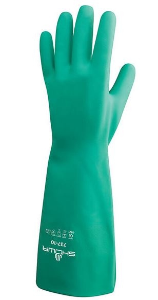 Showa 737 Reusable nitrile chemical protection gloves 380mm
