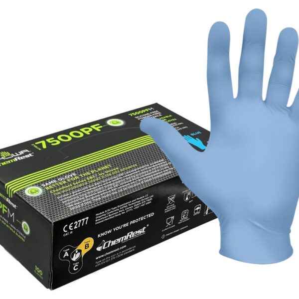Showa 7500PF Nitrile disposal gloves biodegradable blue - 100 pcs
