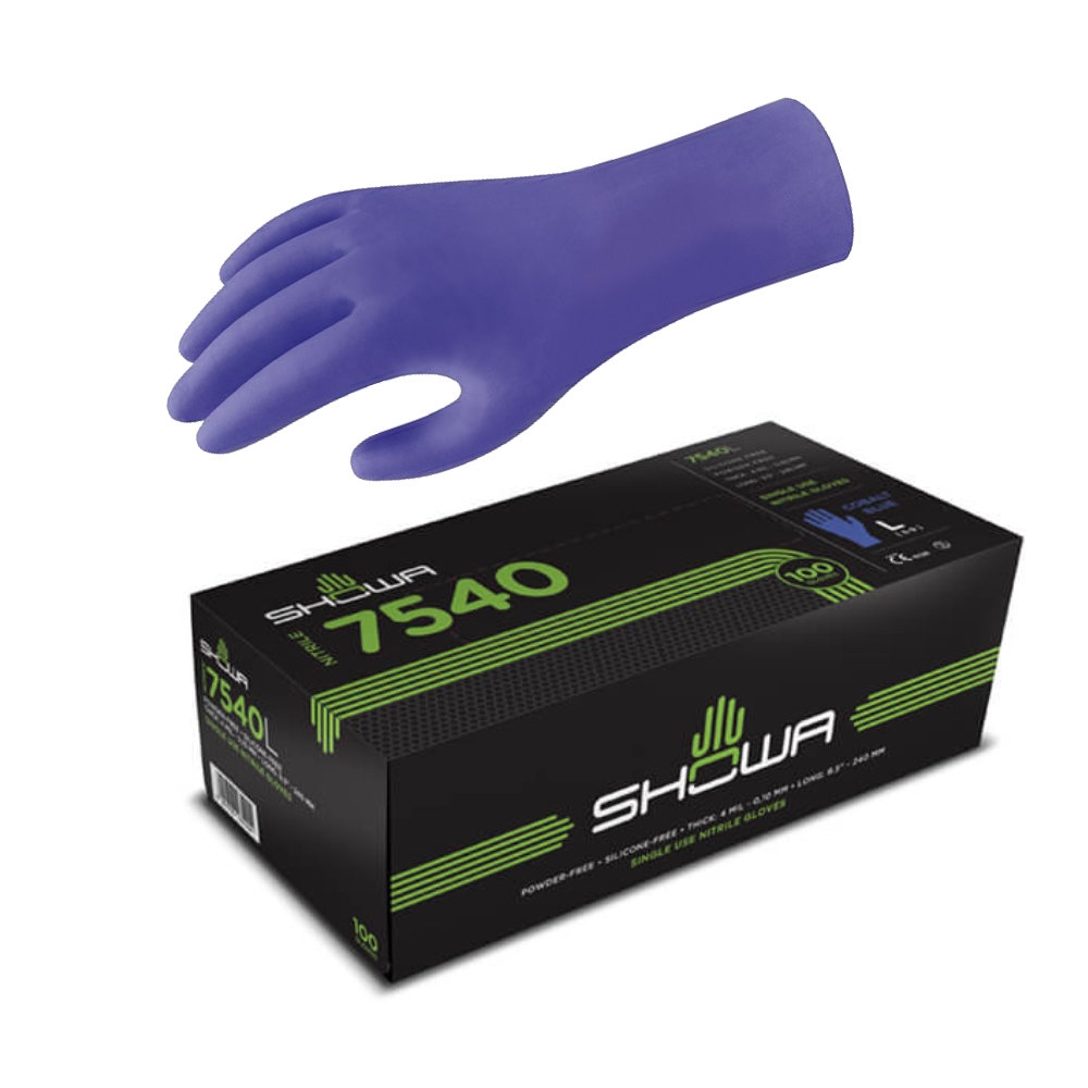 Showa 7540, 100 Powder-Free Nitril Disposal Gloves