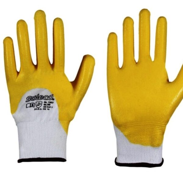 Soleco 1352 3/4 Nitrile Coated Polyester Working Gloves 7-11