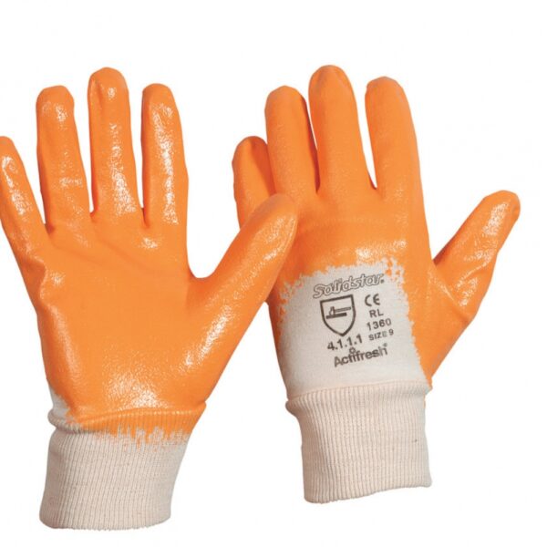 Solidstar 1360 TOP Nitrile coated cotton working gloves CE Cat2 EN388
