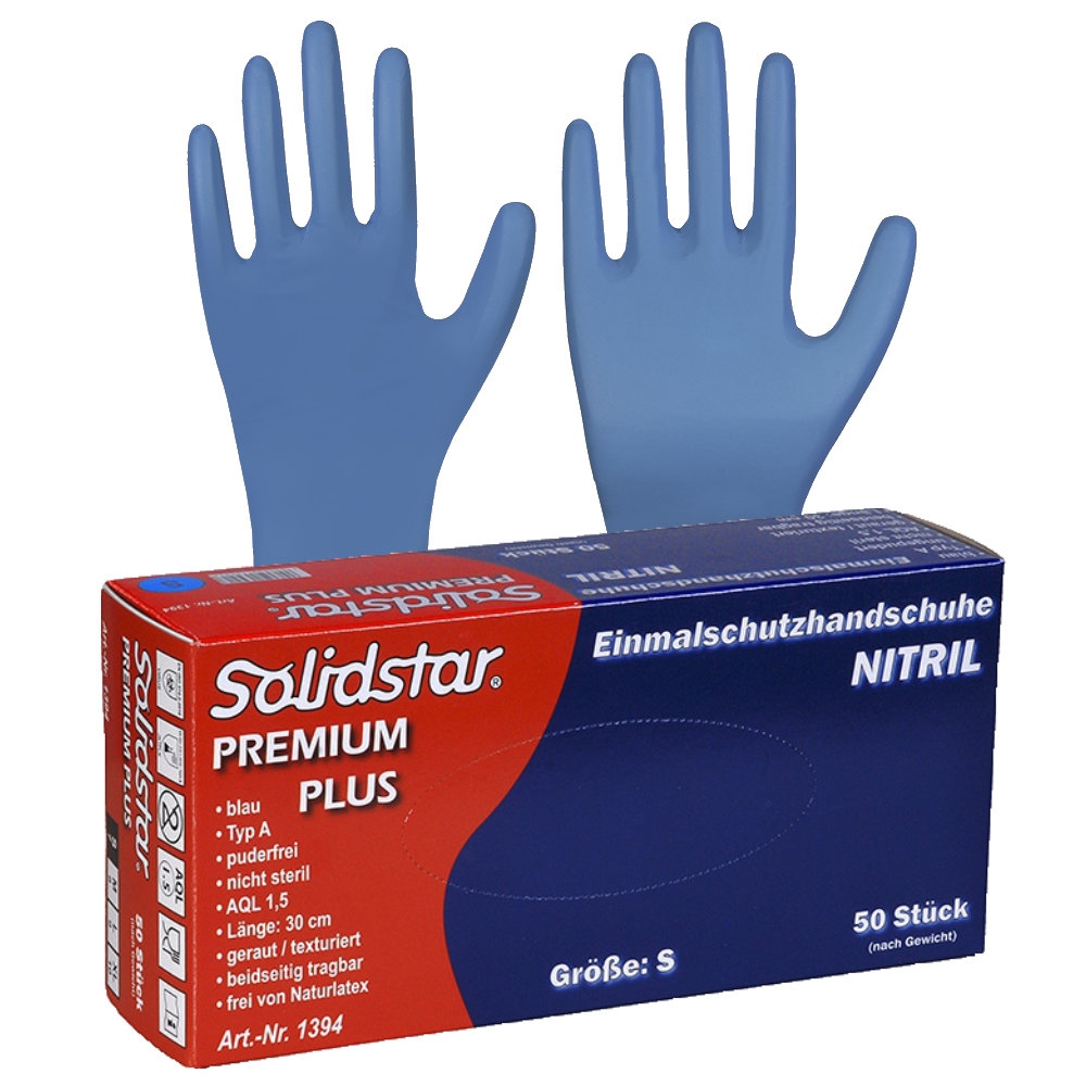 Solidstar 1393 PREMIUM nitrile protection gloves powder free type A