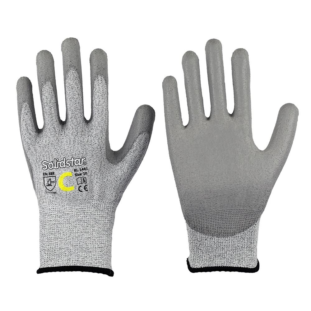 Solidstar® 1441 PU coated cut resistant gloves Level C