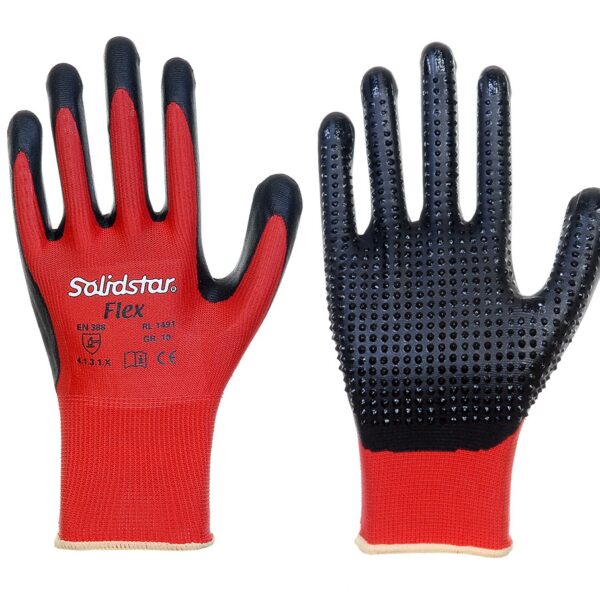 Solidstar 1491 FLEX Breathable nitrile foam studded safety gloves