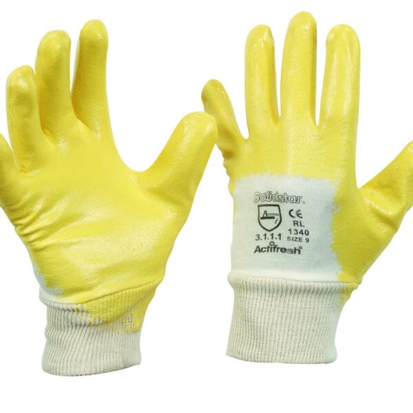 Solidstar 1340 Nitrile coated cotton working gloves  EN388