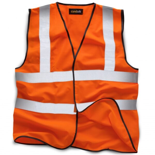 Standsafe HV001 High visibility waistcoat with black trim orange