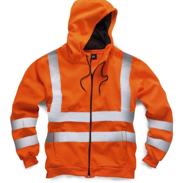 Standsafe HV008 High visibility hooded sweatshirt jacket orange
