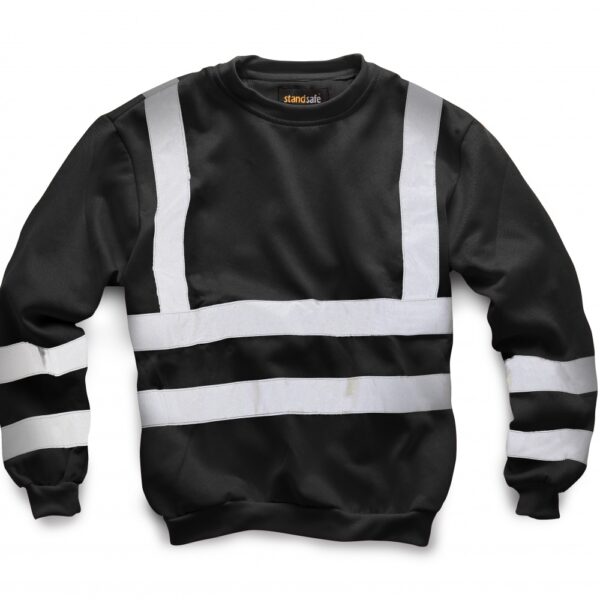 Standsafe HV009 Security sweatshirt with high visibility tape black
