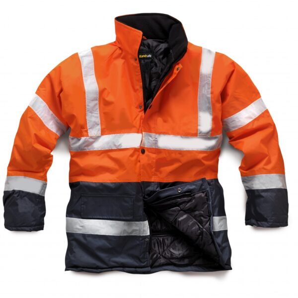 Standsafe HV012 Two Tone High visibility Parka orange/navy blue