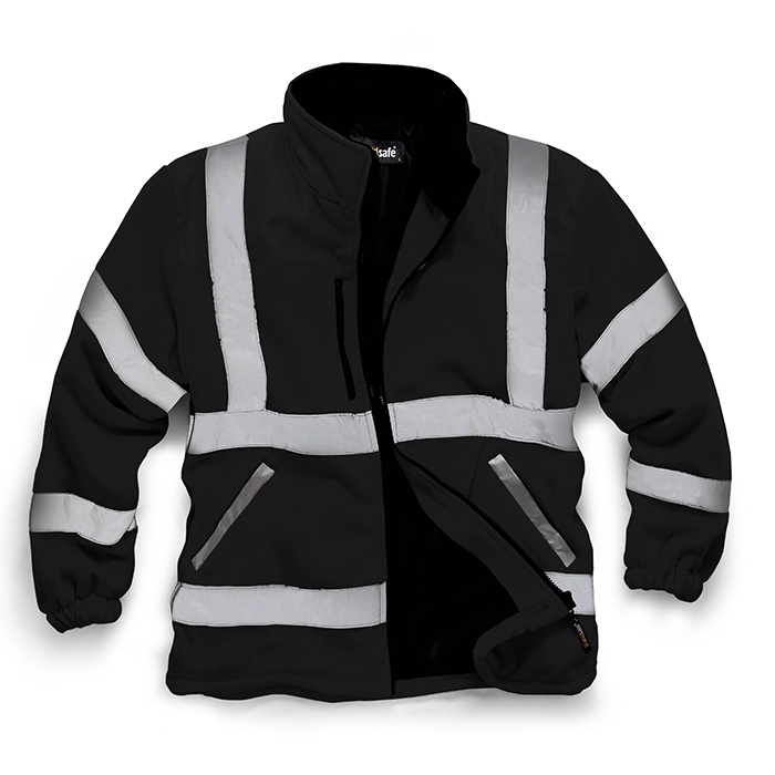 Standsafe HV022 Security fleece jacket with high visibility tape black