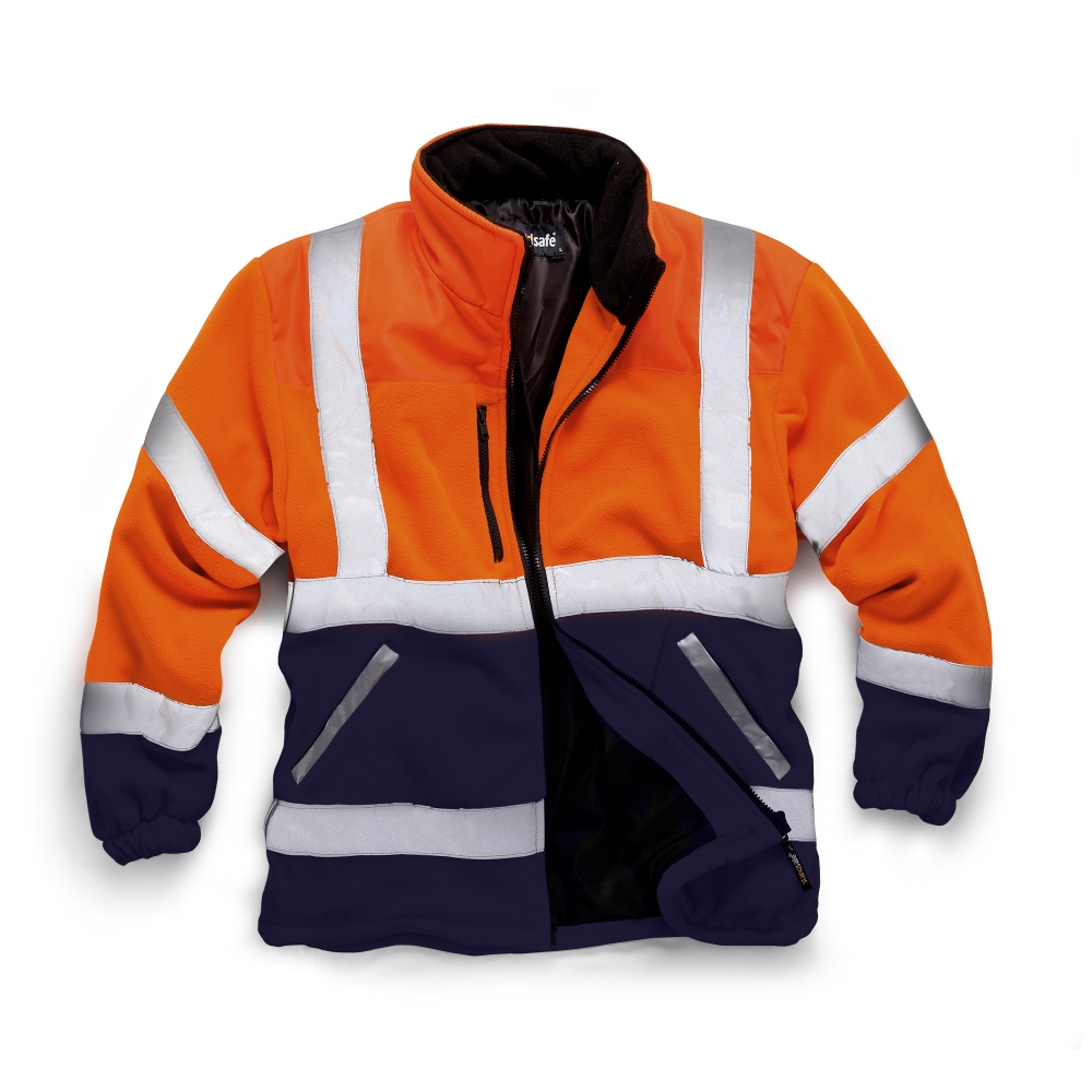 Standsafe HV038 Two tone hi vis fleece jacket orange/navy