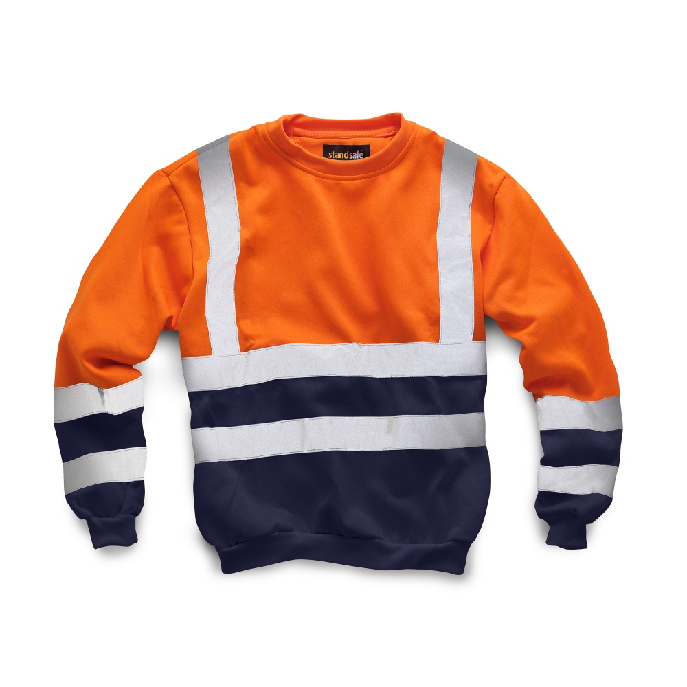 Standsafe HV040 Two tone hi vis sweatshirt orange/navy blue
