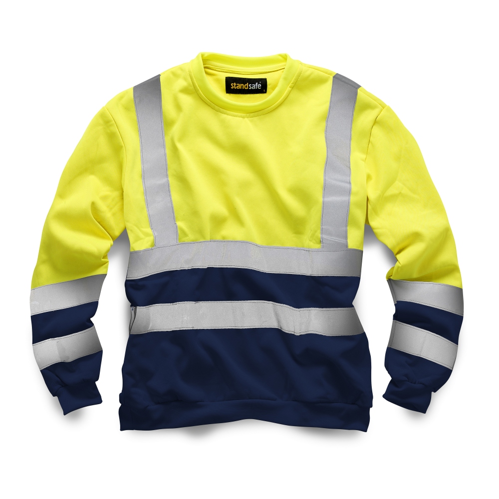Standsafe HV040 Two tone hi vis sweatshirt yellow/navy blue