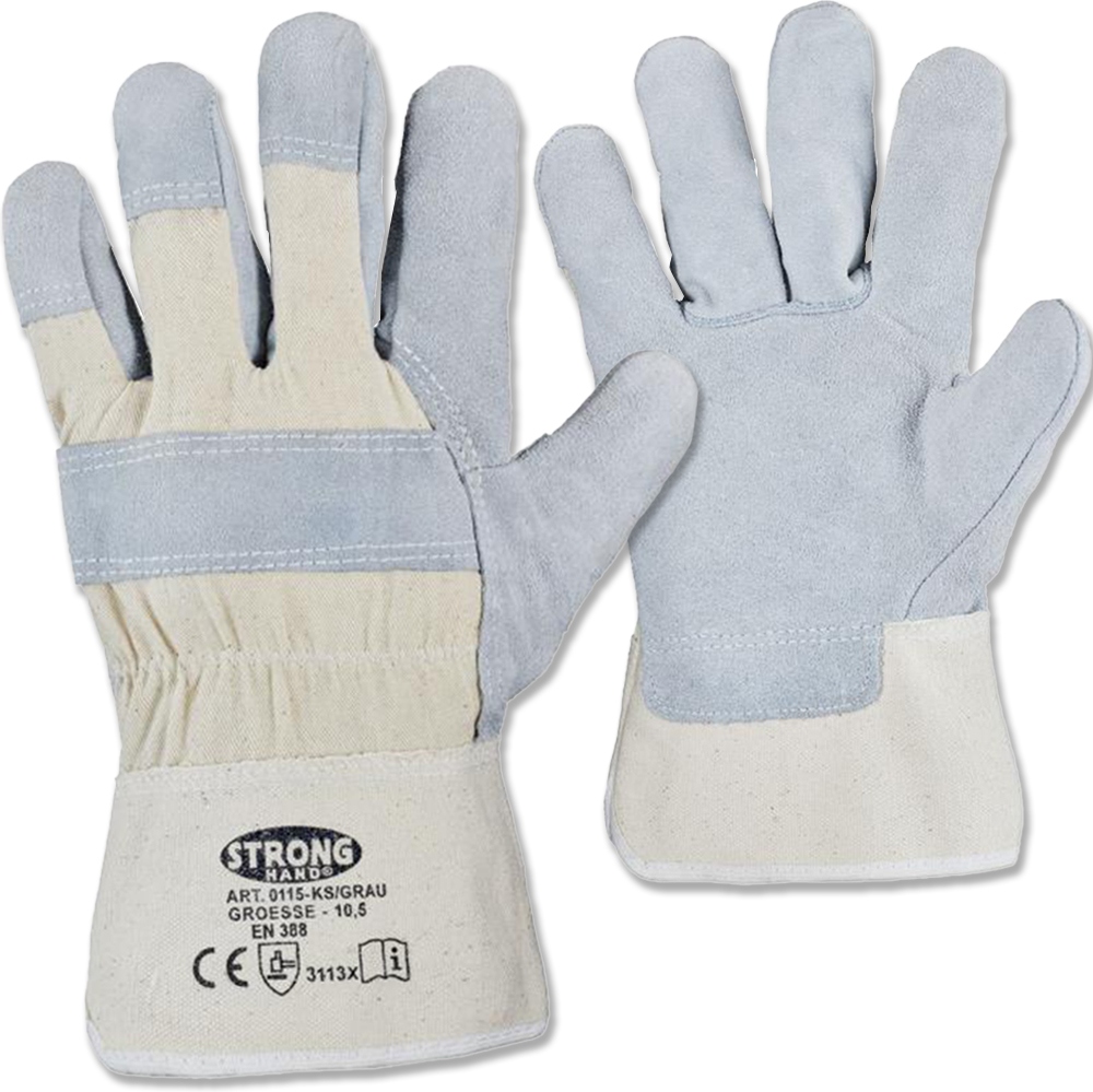 Stronghand 0115 KS Premium Cowhide Split Leather Safety Gloves 8-12