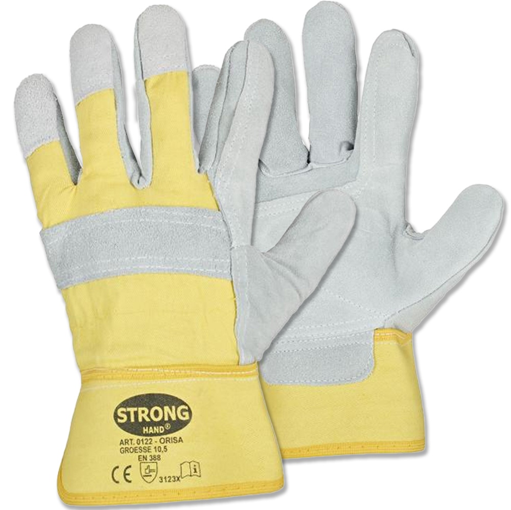 Stronghand 0122 ORISA Cow Split Leather Safety Gloves 10.5