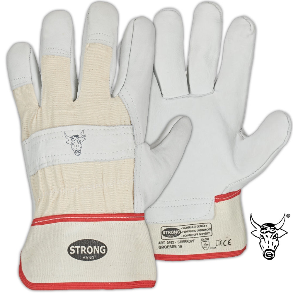 Stronghand 0162 STIERKOPF Full Cowhide Leather Work Gloves 8-13