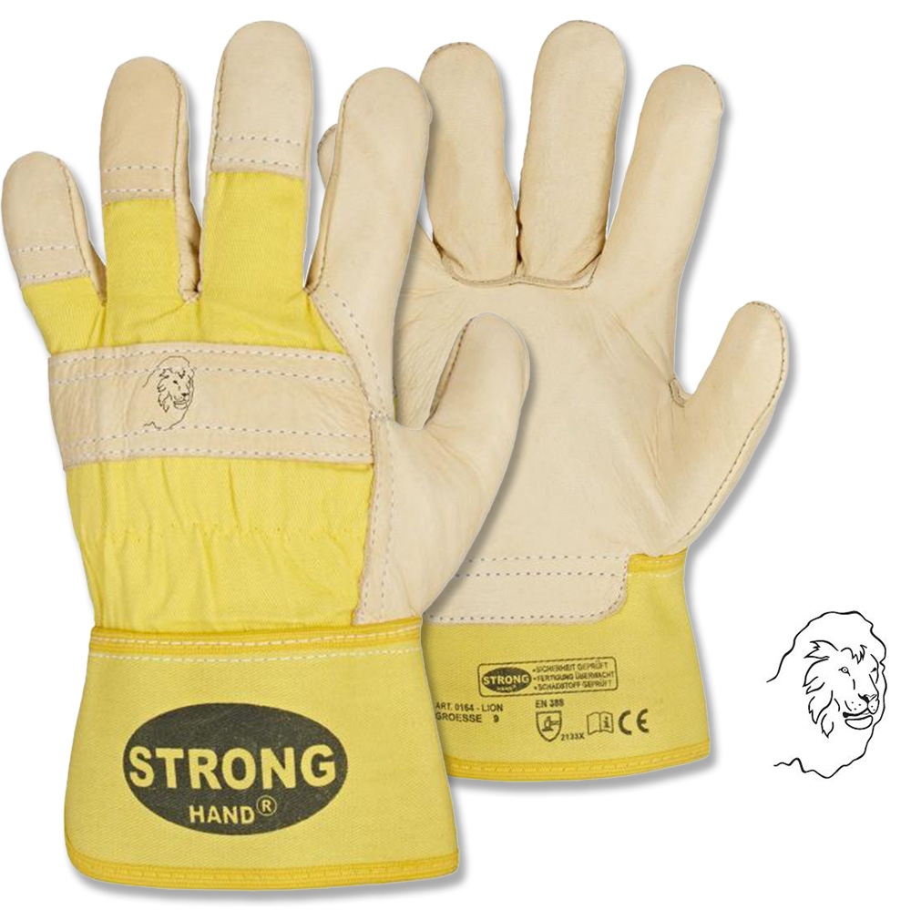 Stronghand 0164 LION Cowhide Leather Safety Gloves extra soft 9-11