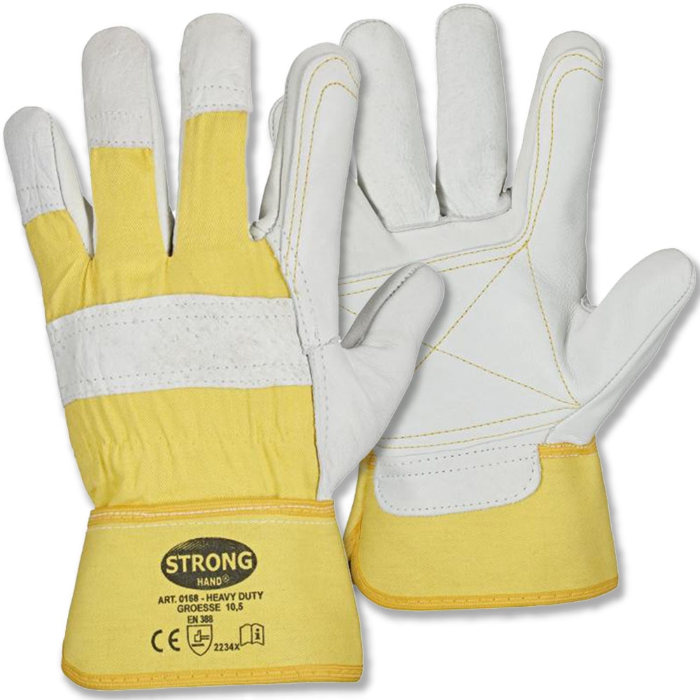 Stronghand 0168 HEAVY DUTY Full-Grain Leather Safety Gloves size 10.5